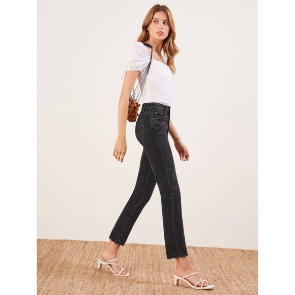 Reformation Julia High Cigarette Jean in Pacific - Picture 5 of 8